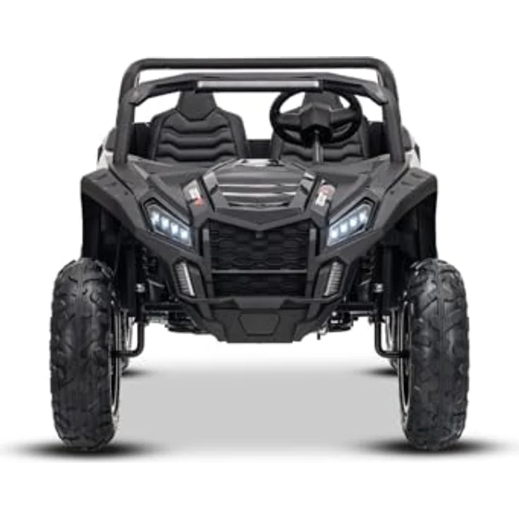 Beneo Elektrisches Kinderauto UTV XXL 24V, schwarz, zweitürig, mit Differenzialmotor, aufblasbaren Gummireifen, gefederten Hinterachsen, Scheibenbremse, Bluetooth und MP3-Player mit USB/SD-Anschluss – Bild 4