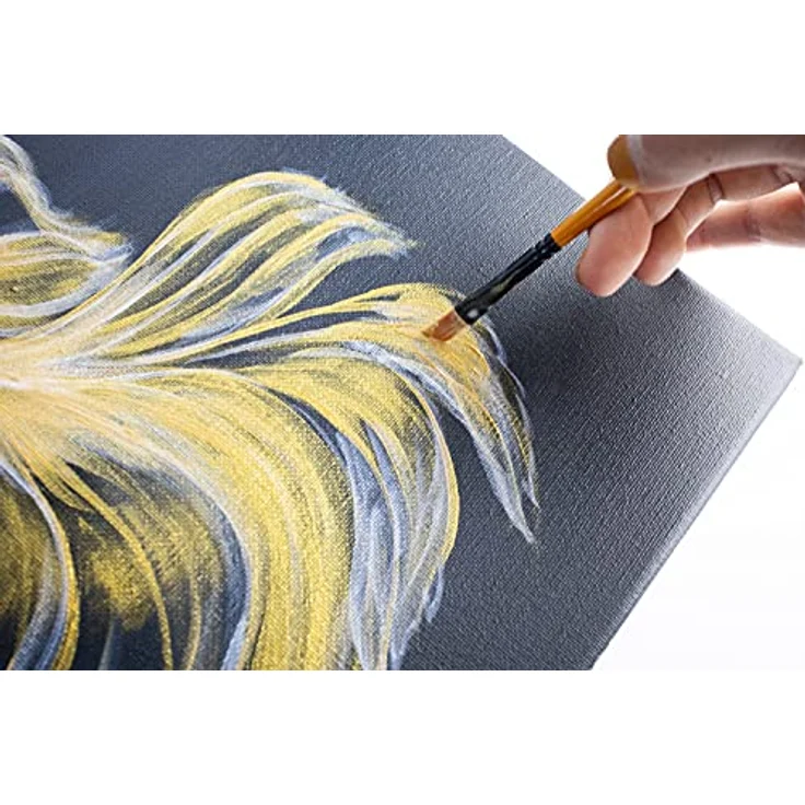 Mont Marte Pinselset für Acrylfarben, 10 Taklon-Pinsel mit Pinseltasche, ideale Grundausstattung für Künstler und Anfänger – Bild 4