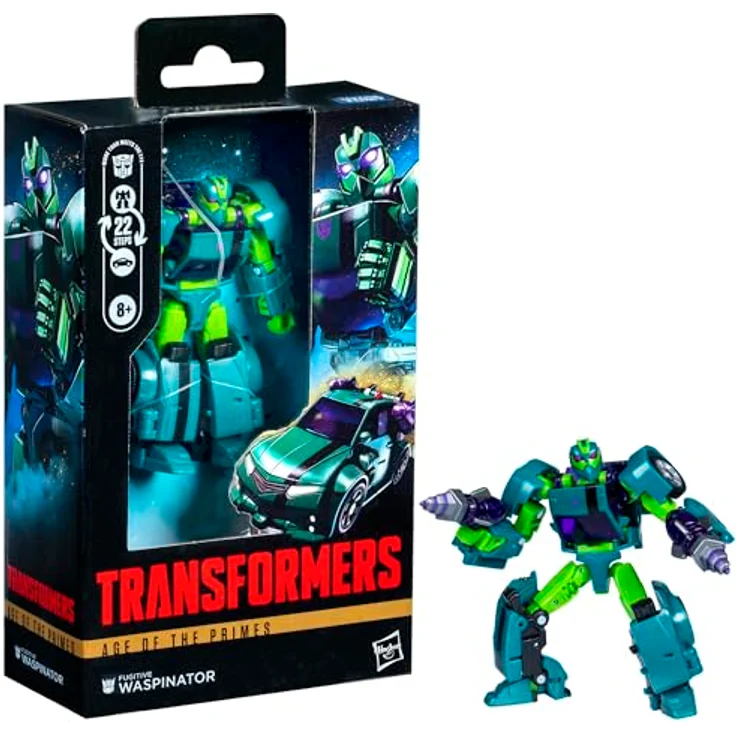 Transformers Age of The Primes Fugitive Waspinator, 14 cm Deluxe-Klasse Action-Figur, verwandelbar in Sportwagen, mit 2 Blastern und beweglichen Teilen – Bild 3