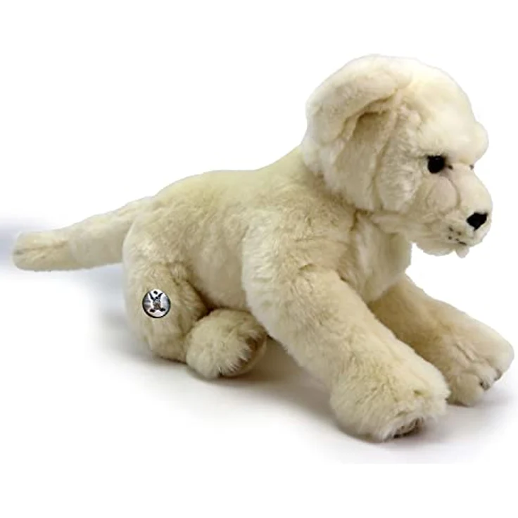 Kuscheltiere.biz Löwe weiß Kuscheltier Löwenbaby Raubkatze Plüschtier Simba - auffallend kuschlig weich, hochwertig, 42cm lang – Bild 3