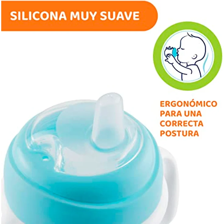 Chicco Trinklernbecher, auslaufsicherer 200ml Trinkbecher für Babys, Trinkflasche ab 4 Monaten zum Trinken lernen mit ergonomischer Silikontülle, doppeltes Anti-Kolik-Ventil, BPA-frei - Pink – Bild 3