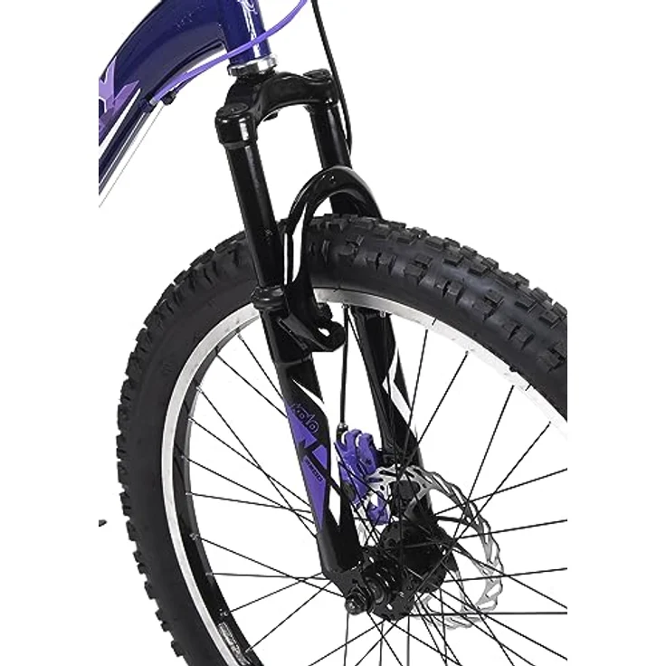 Huffy Extent Junior Mountainbike 24" - Violett 18-Gang, Kinderfahrrad mit Scheibenbremse und Shimano Schaltung – Bild 4