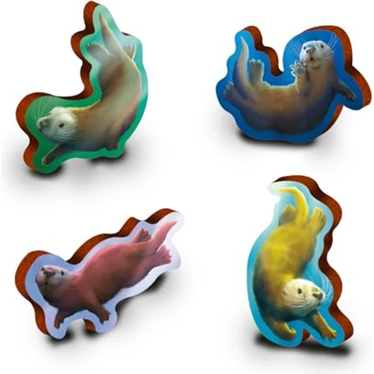 Magellan Otter World, Familienspiel mit beweglichem Spielfeld und niedlichen Otter-Illustrationen, produziert in Deutschland – Bild 5