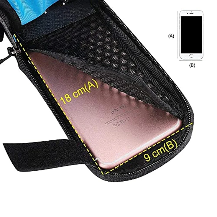 Wozinsky WBB2BK Fahrradtasche, wasserdichte Gepäcktasche mit Handyhalterung für Smartphones bis 6,5 Zoll, 1,5 L Volumen – Bild 6
