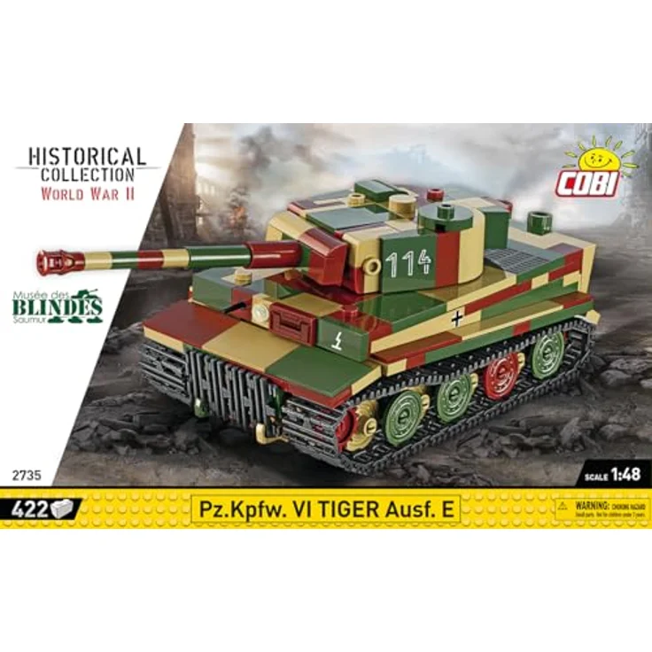 Cobi H.C. WWII P.Z.KPFW VI Tiger Ausf. E, Modellbausatz mit 422 Teile für kreative Bastler ab 8 Jahren – Bild 4