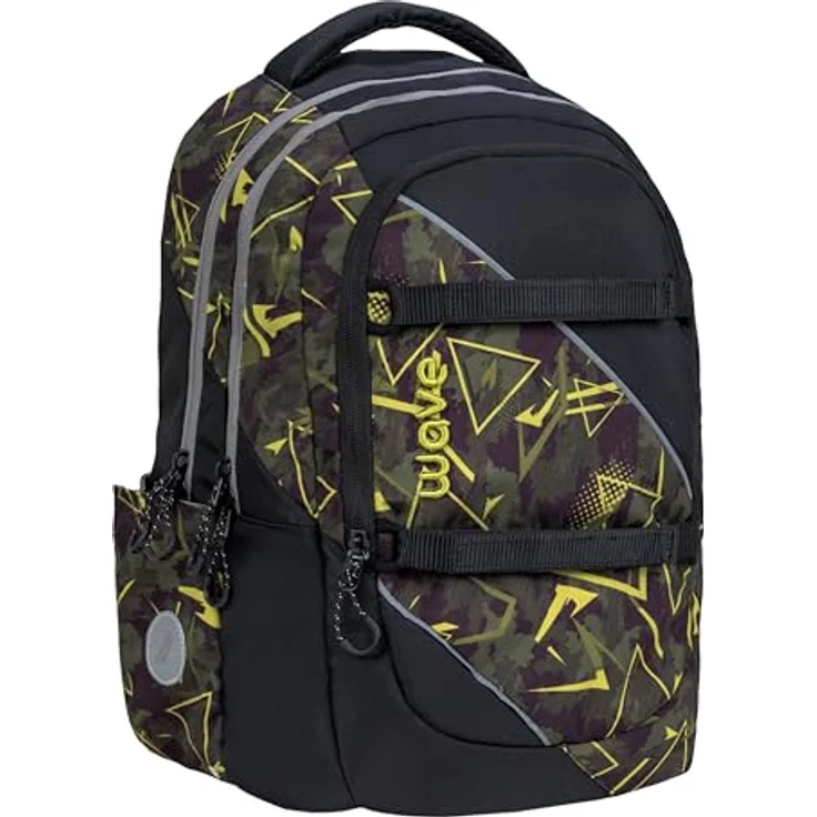 Wave Prime Schulrucksack, Schulrucksack mit 30 L Volumen, Laptopfach bis 15,4", wasserabweisendes Polyester, schwarz – Bild 2