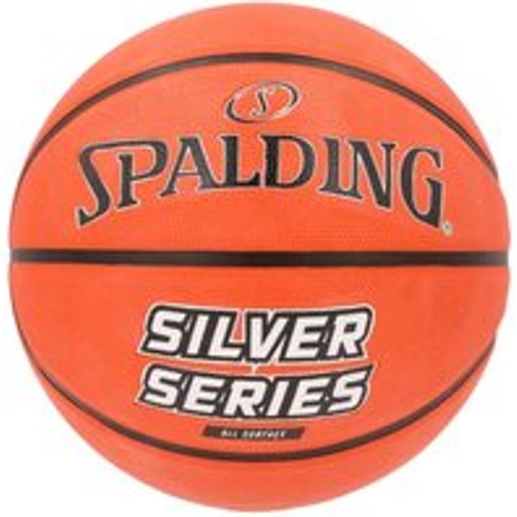 Spalding "Silver Series" Basketball, Größe 7 aus Gummi für drinnen und draußen