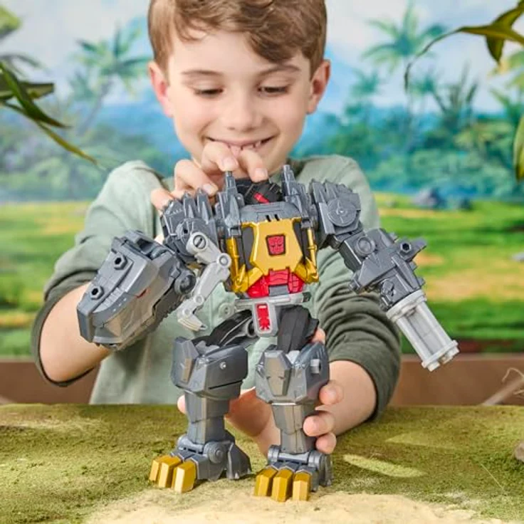 Transformers CYBERWORLD Grimlock Chomp & Battle Action Figure, 22,5 cm große bewegliche Figur mit Mech-Rüstung und Mampf-Aktion, Dinosaurier- und Roboter-Modus – Bild 4