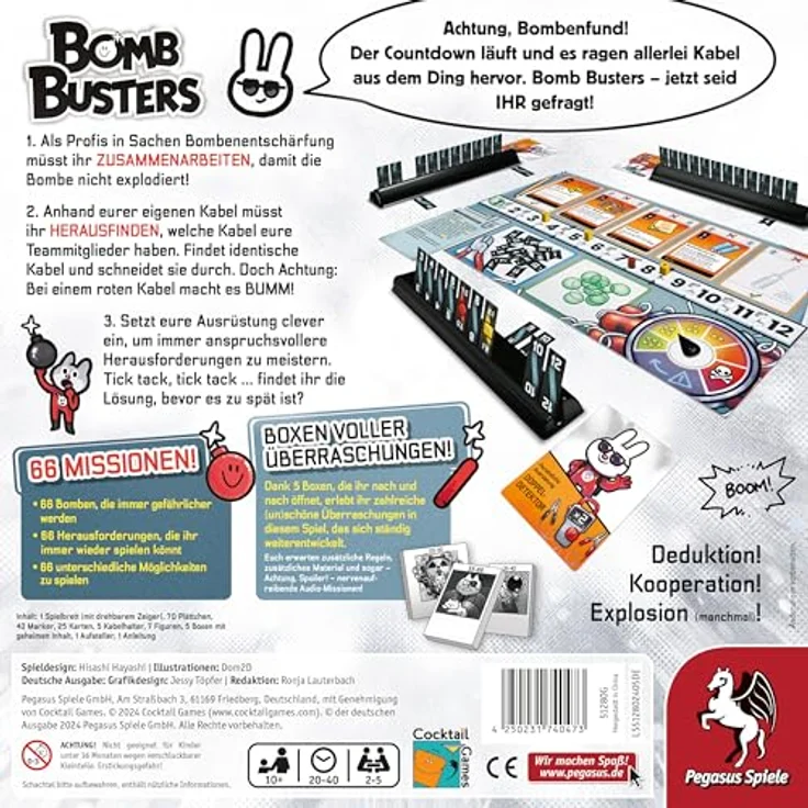 Pegasus Spiele 51280G Bomb Busters, Ideales Geschenk für Kinderparty mit herausragendem Design – Bild 3