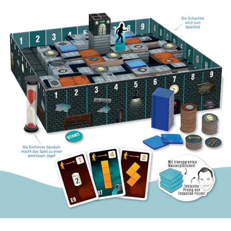 moses 90179 Fitzek Underground, 3D-Thriller-Spiel für Escape-Game Fans, kooperatives Gesellschaftsspiel ab 12 Jahren, schwarz – Bild 2