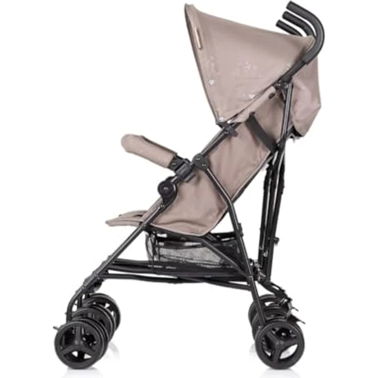 Chipolino Zwillingskinderwagen Double Point, klappbar mit großem Einkaufskorb, verstellbaren Rückenlehnen und Sonnendächern, beige – Bild 5