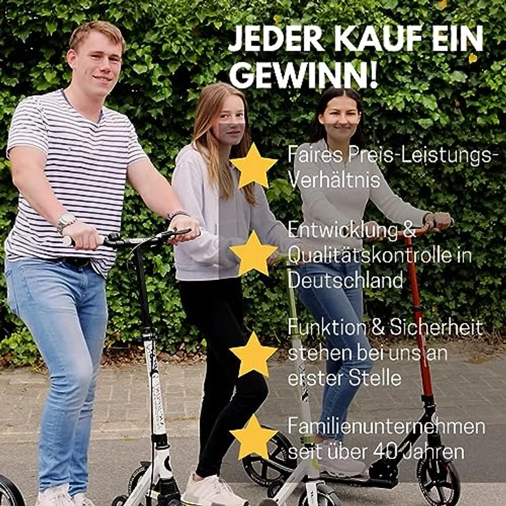 Best Sporting VINTAGE Klapp-Scooter, 230er und 180er Rollen, höhenverstellbar, matt pink, für Erwachsene – Bild 7