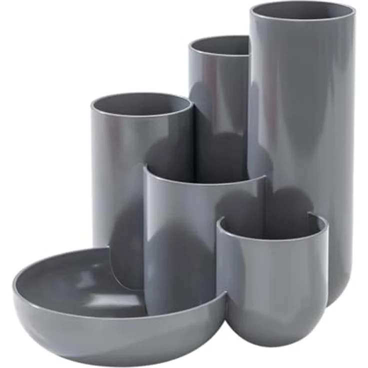 HAN Schreibtisch-Organizer CAMPUS, dunkelgrau, Polystyrol, 6 Fächer, ideal für Schreibtisch- und Künstlerbedarf, 13,1 x 15,4 x 13,7 cm – Bild 1