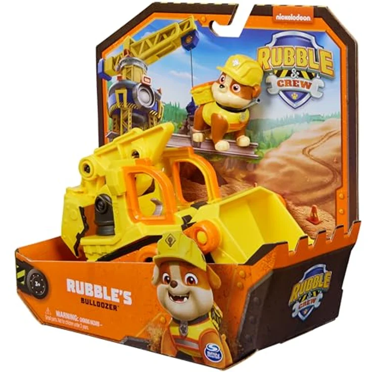 Spin Master Rubble & Crew, Core Vehicle Solid Rubble mit beweglicher Planierraupenschaufel und abnehmbarer Rubble-Spielfigur – Bild 10