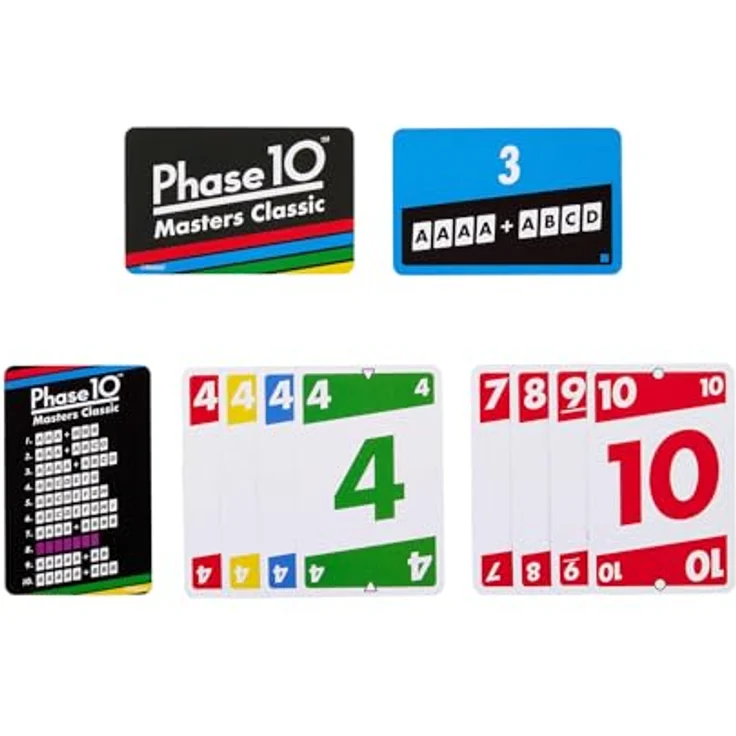 MATTEL GAMES Phase 10 Masters Classic, Kartenspiel mit neuen Spielvarianten, Mehrfarbig – Bild 6