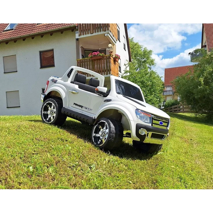 Business Navigator 4x4 Allrad Elektroauto Jeep, Kinderfahrzeug elektrisch in Weiß mit 10 Ah Batterie, 12V, Fernbedienung und 2-Sitzer