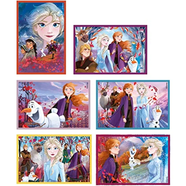 Clementoni Disney Die Eiskönigin 7-in-1 Set, Memory, 3 Puzzles, Domino, Quiz-Karten & Würfel – pädagogische Spiele für Kinder ab 3 Jahren, fördert Gedächtnis und logisches Denken – Bild 5