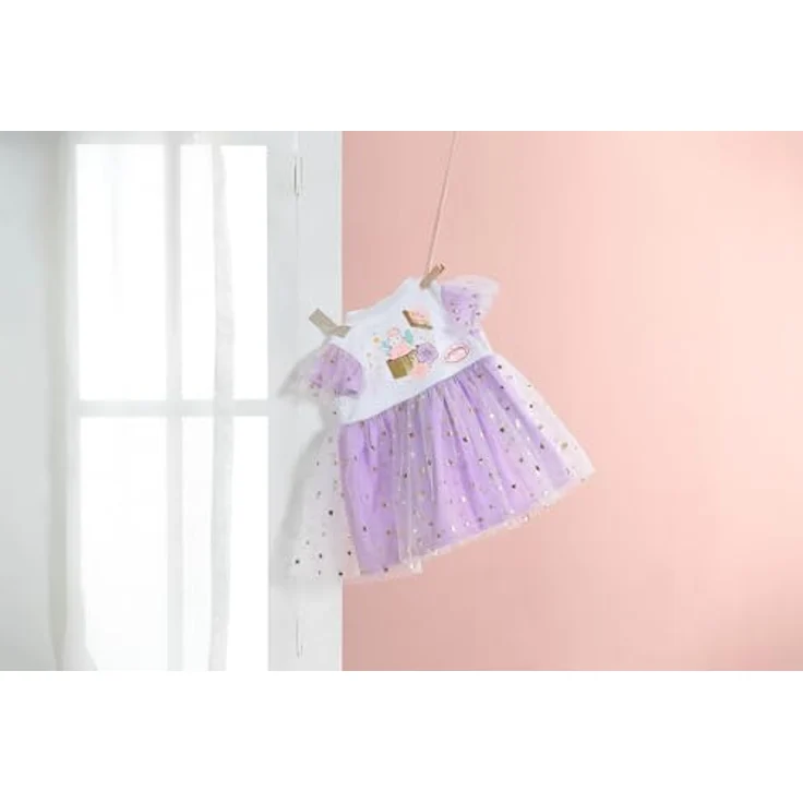 Baby Annabell lila Tütükleid, Puppenkleid mit Tüll und Sternen für 43 cm Puppen, 710296 Zapf Creation – Bild 5