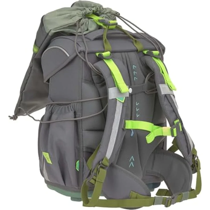 LÄSSIG Schulranzen Unique School Set Slim 7-teilig, ergonomisches Tragesystem, 21 L Volumen, anthrazit – Bild 5