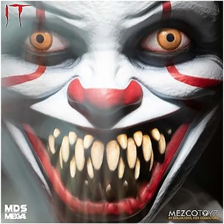 Stephen Kings Es MDS MegaFigur Sinister Pennywise mit Sound weiß/rot, aus Kunststoff. Hersteller: NECA. – Bild 4