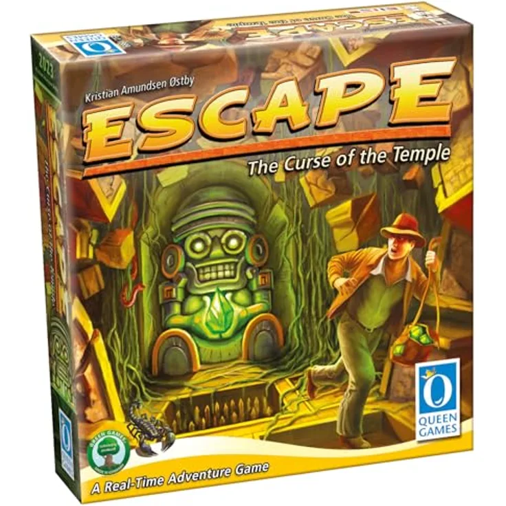Huch Escape, kooperatives Echtzeit-Brettspiel zur Fluchbannung im verfluchten Tempel
