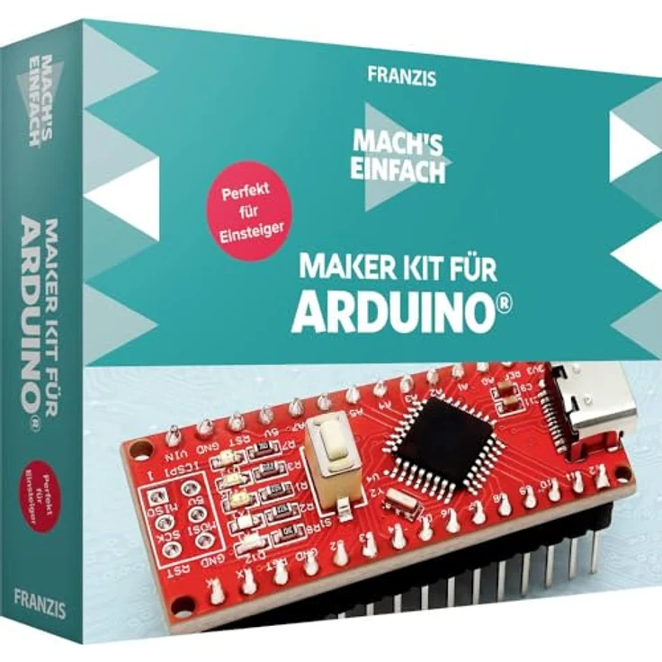 FRANZIS 671936 - Mach`s einfach - Maker Kit für Arduino Perfekt für Einsteiger, Weiß, inklusive Arduino-kompatiblem Nano-Board und mBlock 5 Programmierung – Bild 1