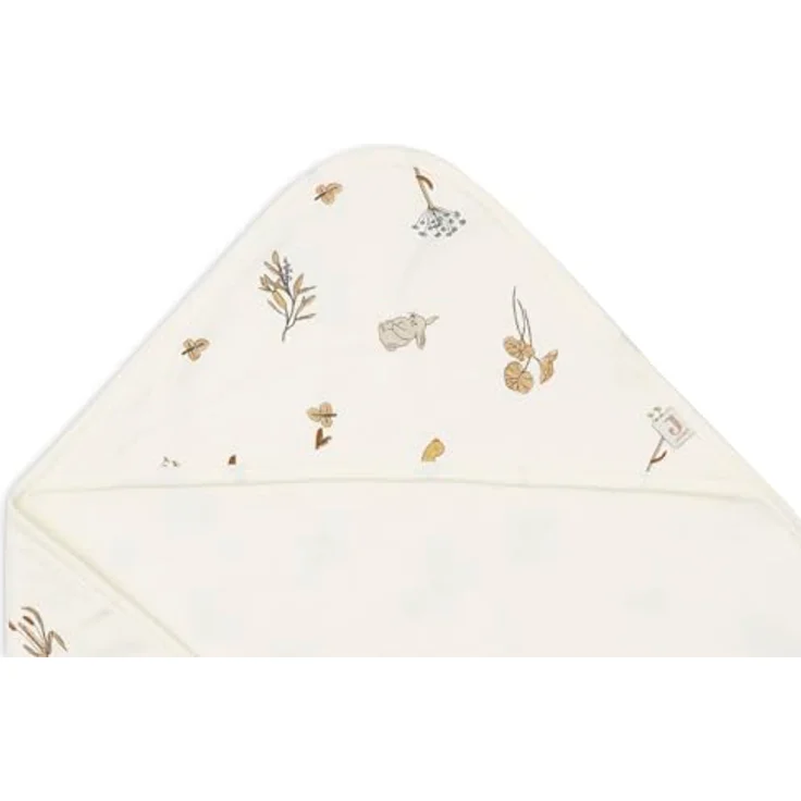 Jollein Kapuzenhandtuch Baby Riverside 100% Baumwolle 75x75cm OEKO-TEX-Zertifiziert Ivory - 2 in 1: Kapuzenhandtuch und Einschlagdecke - Mädchen und Jungen – Bild 4