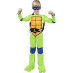 Funidelia Leonardo Kostüm - Teenage Mutant Ninja Turtles für Jungen - Größe 3-4 Jahre, Grünes Kostüm für Kinder mit Maske, Panzer & Zubehör