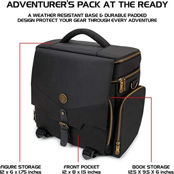 ENHANCE Reisetasche RPG Tischspiele mit Dungeons und Drachen und Figuren, gepolsterte Tragetasche mit Mehreren Fächern, mit Fach für Bücher (4 bis 8) und Tasche für Würfel und Chips – Bild 2