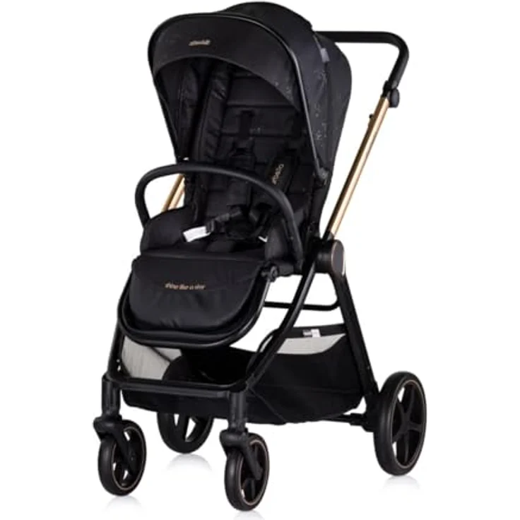 Chipolino Kombikinderwagen 3 in 1 Marbella Fußabdeckung Einlage i-Size Babyschale, Schwarz – Bild 2
