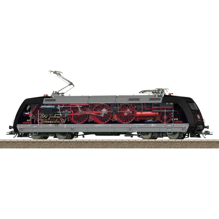 TRIX H0 E-Lok BR 101 Werbelok der DB AG, Digital-Decoder mit Geräuschfunktionen, 100 Jahre BR 01 Gestaltung, Länge 21,9 cm – Bild 1