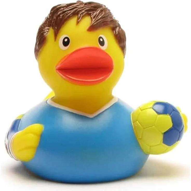 Duckshop Badeente - personalisierbar (Handball Ente) mit individuellem Wunschtext, 8 cm, Vinyl – Bild 5
