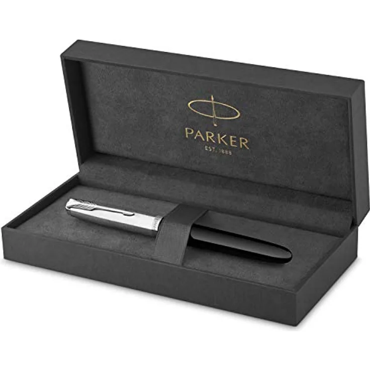 Parker Füller 51 C.C. F, Palladium, Schwarz, handmontiert, aus strapazierfähigem Edelharz