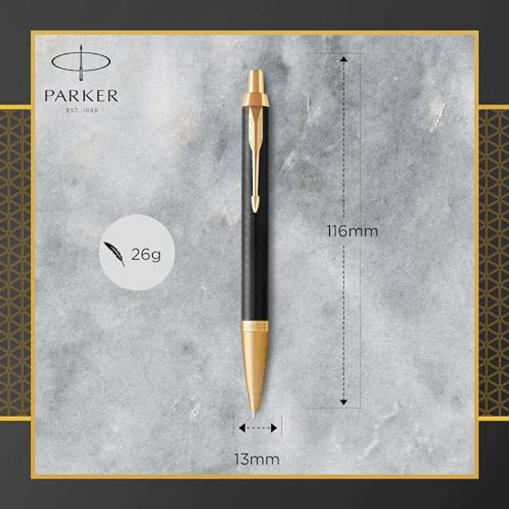 Parker Pen IM Premium, Schreibstift mit Edelstahlfeder, schwarz/gold – Bild 3