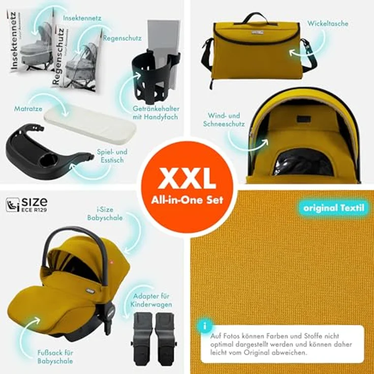 Daliya® FLEXI-PRO M 3in1 Kinderwagen & Buggy mit i-Size Babyschale, leichter Aluminiumrahmen, Wetterschutz und großem Einkaufskorb – Bild 3