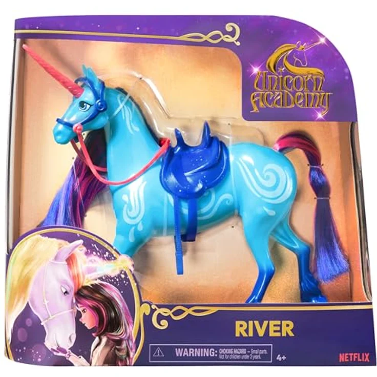 Spin Master Unicorn Academy - Einhorn River, Sammelfigur mit glitterigem Horn und buntem Pferdeschweif, inspiriert von der Netflix-Serie – Bild 9
