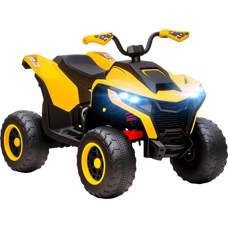 AIYAPLAY Elektro-Kinderquad 12V, Kinderquad mit Vorwärts- & Rückwärtsgang, 50 kg Tragkraft, USB & Musik, für 3-8 Jahre, Gelb