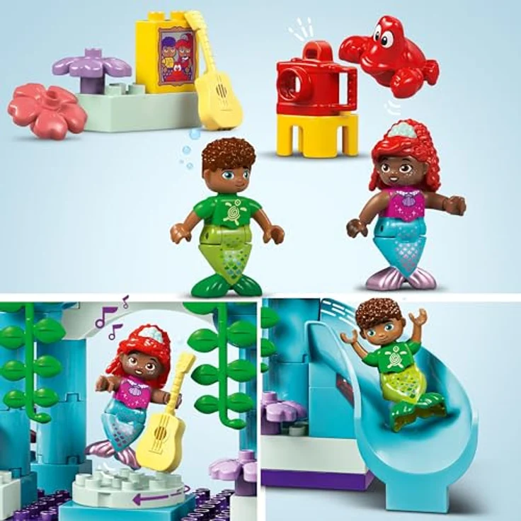 LEGO DUPLO, Disney Arielles magischer Unterwasserpalast, Lernspielzeug zu Arielle, die Meerjungfrau, Unterwasserschloss für Kinder ab 2 Jahren 10435, mit drehbarer Tanzfläche und beweglicher Schaukel – Bild 3