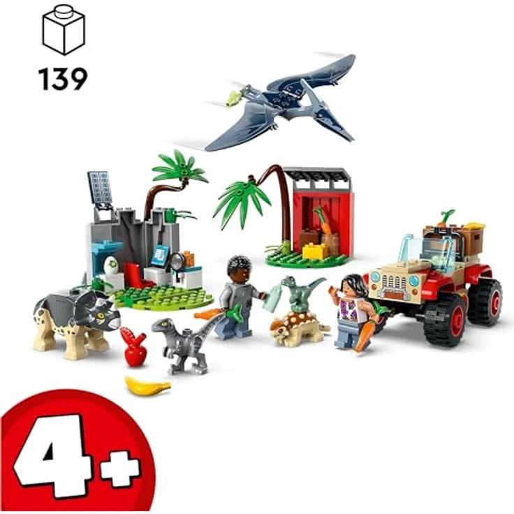 LEGO Jurassic World Rettungszentrum für Baby-Dinos, Set mit kleinen Dinosaurier-Figuren, darunter Triceratops, Ankylosaurus und Velociraptor, Geschenk zum Bauen für Jungs und Mädchen ab 4 Jahren 76963 – Bild 2