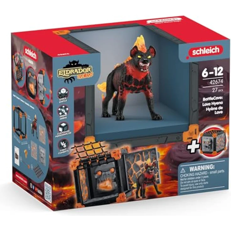 Schleich BattleCave Lavahyäne ELDRADOR, ca. 15 cm großes Actionspielset mit beweglichen Elementen und fesselnden Funktionen – Bild 8