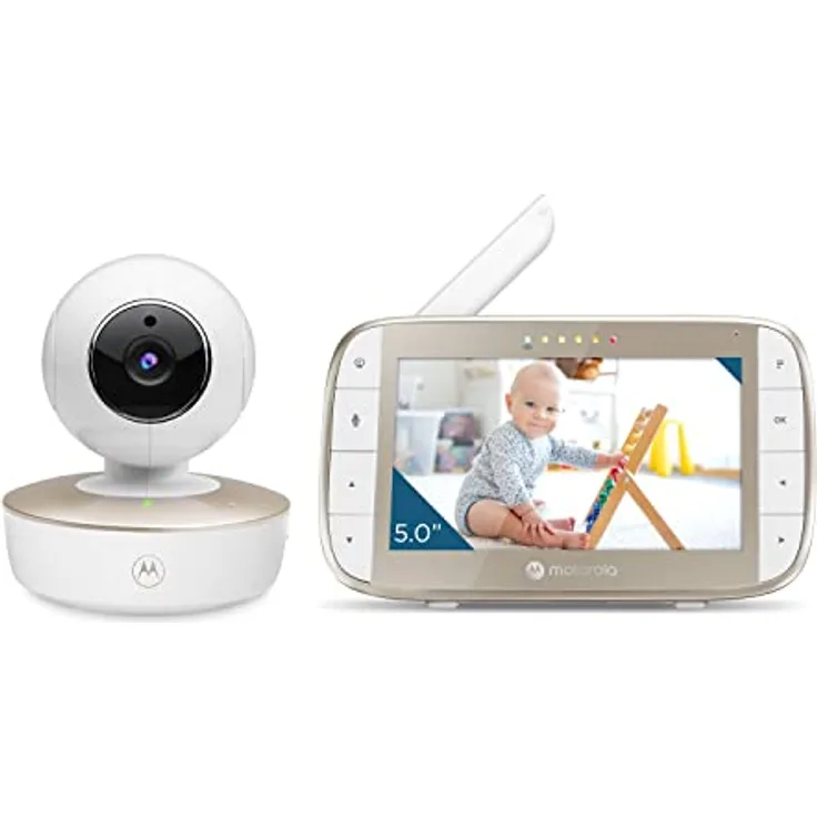 Motorola Babyphone VM50G 5" – Nachtsicht – Temperaturmesser – Kamera – 2000 mAh Akku – Fernschwenken, neigen und Digitalzoom