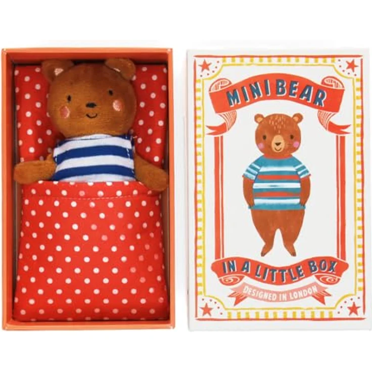 "Rex London Kuscheltier Plüschfigur Mini-Bär in Geschenkbox, ca. 14 x 9,2 x 6 cm, Niedlicher Bär in alter Streichholzschachtel, ca. 11,5 cm" – Bild 5