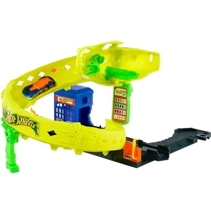 Mattel Hot Wheels Spielset City Snake Gas Station, Schlangen-Spiralattacke mit zwei Spielmöglichkeiten – Bild 4