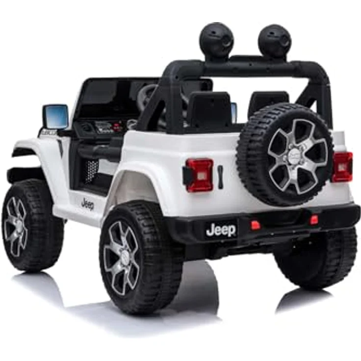Beneo RIRICAR Elektroauto für Kinder Jeep Wrangler 12V, Weiß, 2-Sitzer mit 2,4-GHz-Fernbedienung, Bluetooth-Radio, Lithium-Akku, EVA-Räder, für Kinder 3-8 Jahre – Bild 8