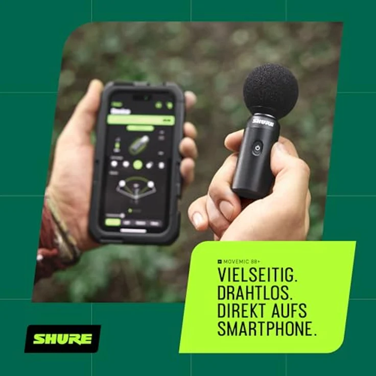 Shure MoveMic 88+ Drahtloses Mikrofonset, professioneller Audio-Recorder für Film-/Feld-Aufnahmen, Stereo-Mikro mit 4 Richtcharakteristiken, kompatibel mit iOS/Android über Motiv App – Bild 4