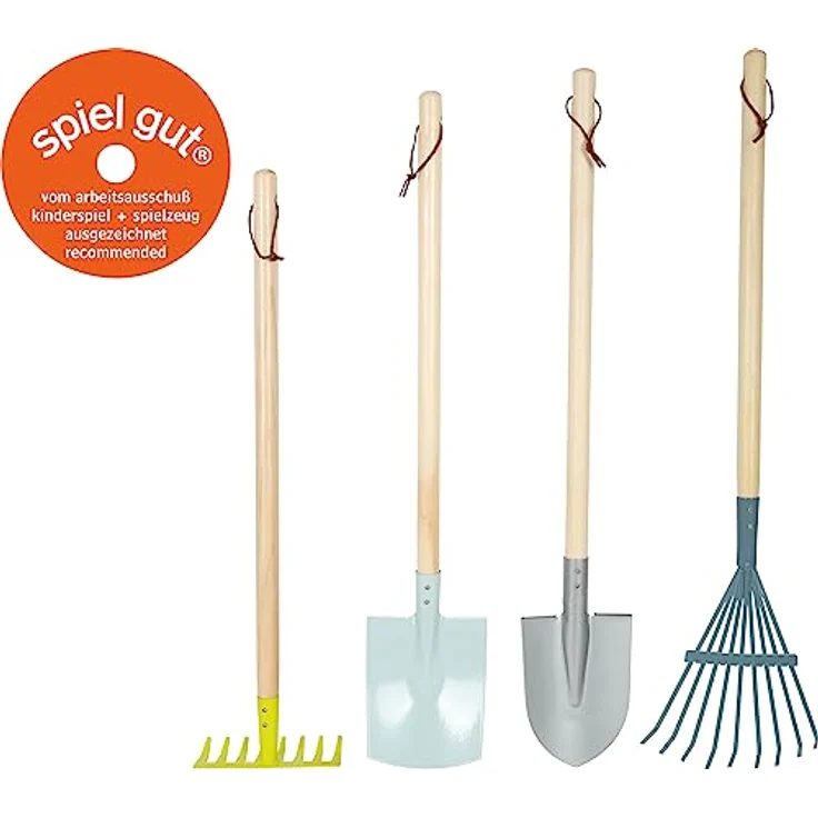 small foot Gartenwerkzeug-Set aus Holz und Metall, Gartenspielzeug für Kinder ab 3 Jahren in modernen Farben, 12389 – Bild 2