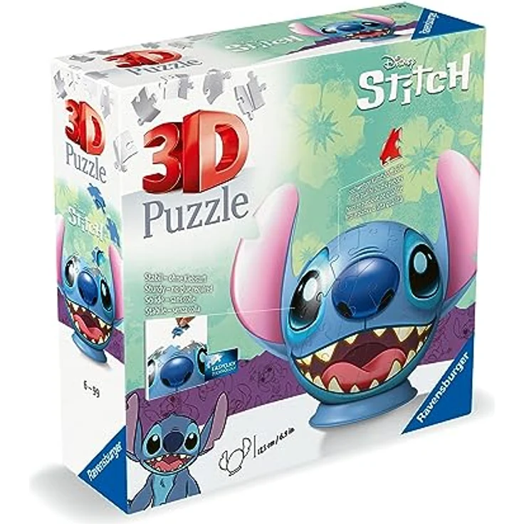 Ravensburger 3D Puzzle 11574 - Puzzle-Ball Stitch mit Ohren - für kleine und große Stitch und Disney Fans ab 6 Jahren – Bild 5