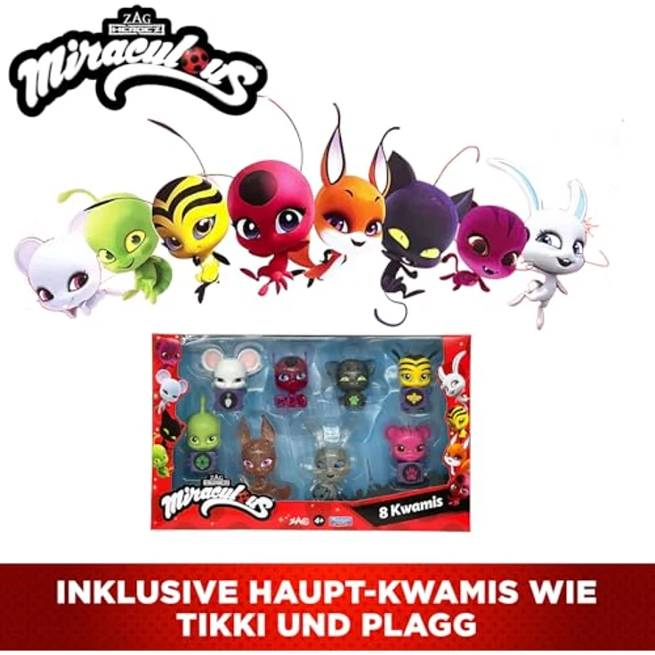 BANDAI Miraculous Kwami Set, Mini-Figuren Sammlung mit 8 detaillierten Kwamis, Spielzeug ab 4 Jahren, P50532 – Bild 5