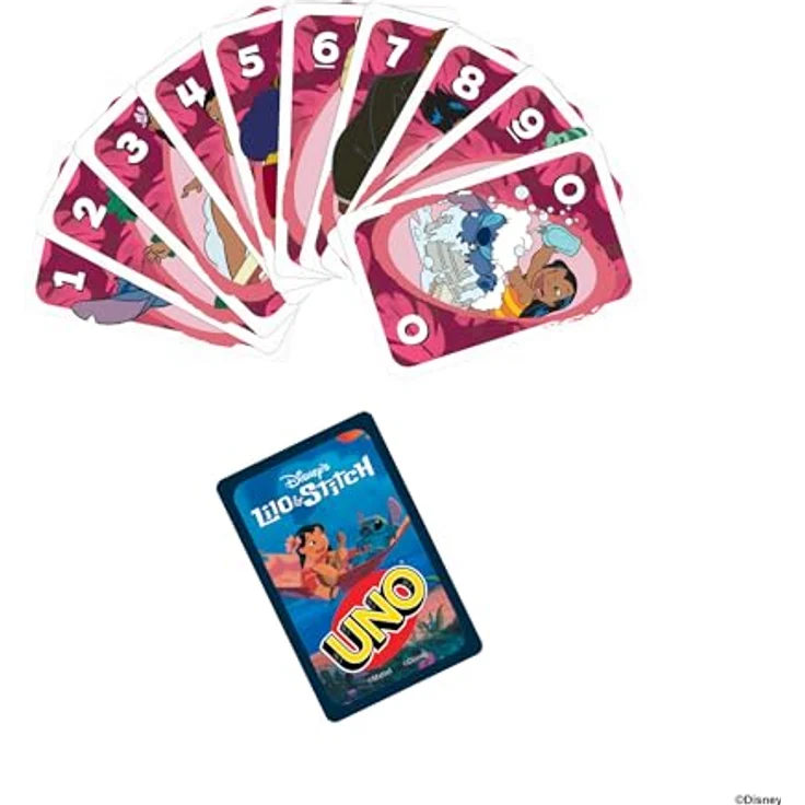 UNO Lilo & Stitch, Kartenspiel mit Disney-Charakteren und 'Ohana'-Regel, für 2-10 Spieler, ab 7 Jahren – Bild 6
