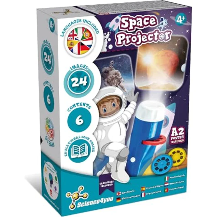 Science4you Weltraum Taschenlampe, Planetarium Projektor mit Planeten des Sonnensystems, lehrreiches Spielzeug für Kinder ab 4 Jahren – Bild 1
